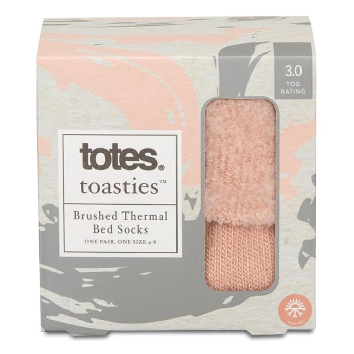 totes toasties® Ladies Brushed Thermal Bed Socks Dusky Pink Extra Image 4